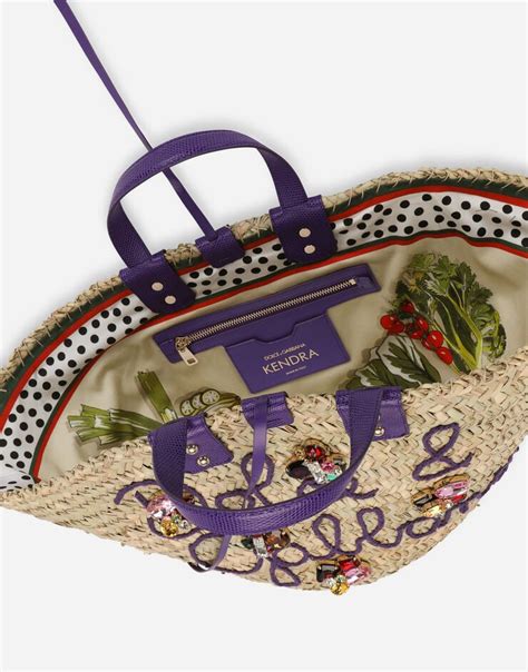 dolce gabbana straw bag|Straw Kendra bag with embroidery in Multicolor for.